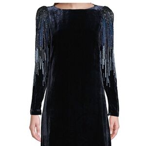 Brand New Elie Tahari Black Sheath Dress with Long Sleeves and Bateau Neckline